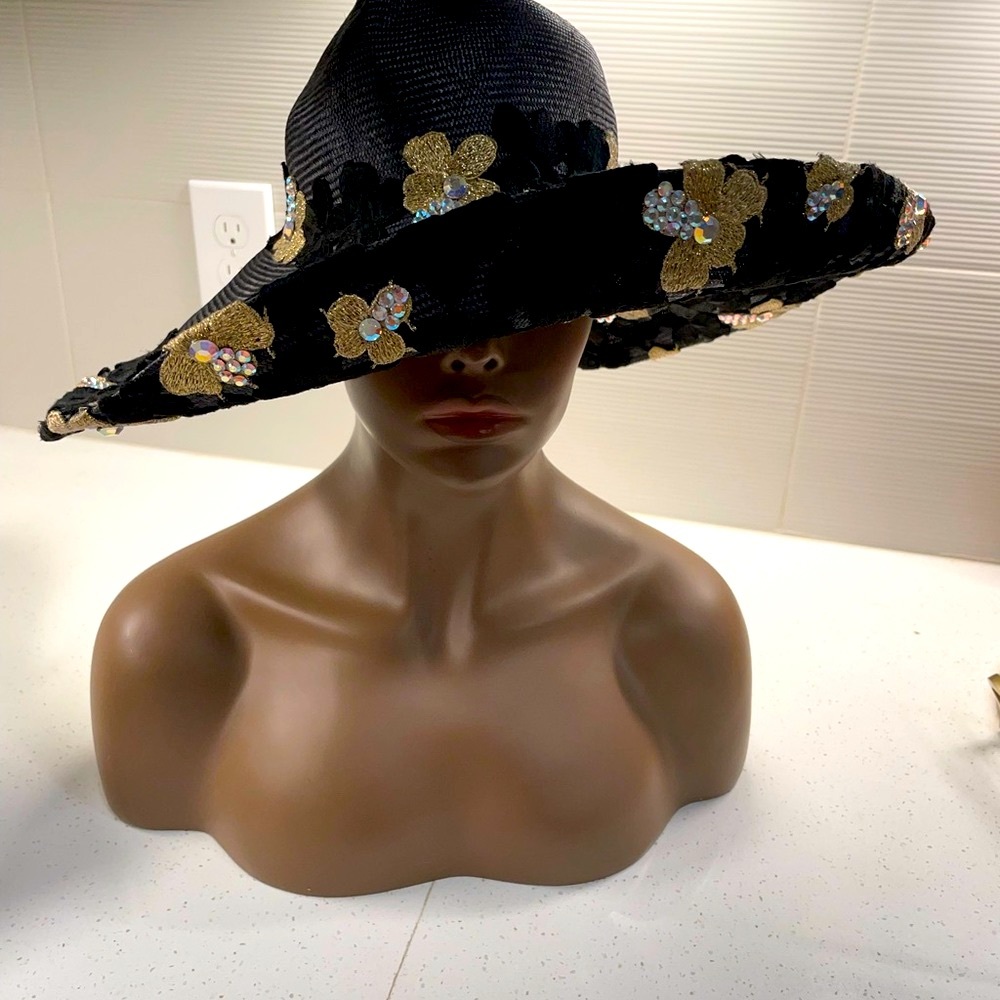 Elegant Black Floral Women's Hat